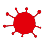Illustration Virus: Infektionszeichen infiziert